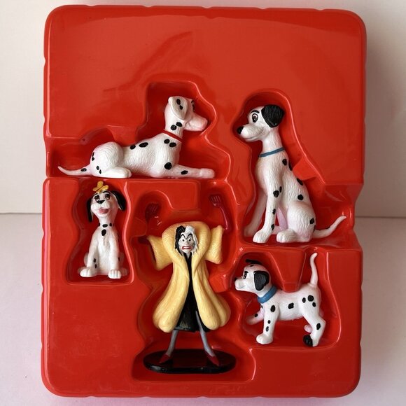 101 Dalmatians Figurine Gift Set 5 Pc Wizzer Jewel Cruella Vintage 90s Applause - Picture 4 of 12